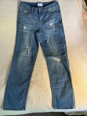 Celebrity Pink Light Blue Distressed Straight Leg Jeans